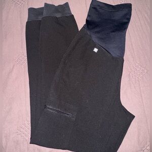 FIGS BLACK XXS MATERNITY PANTS
